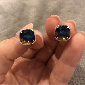 S925 Aquamarine Green Sphinx Studs